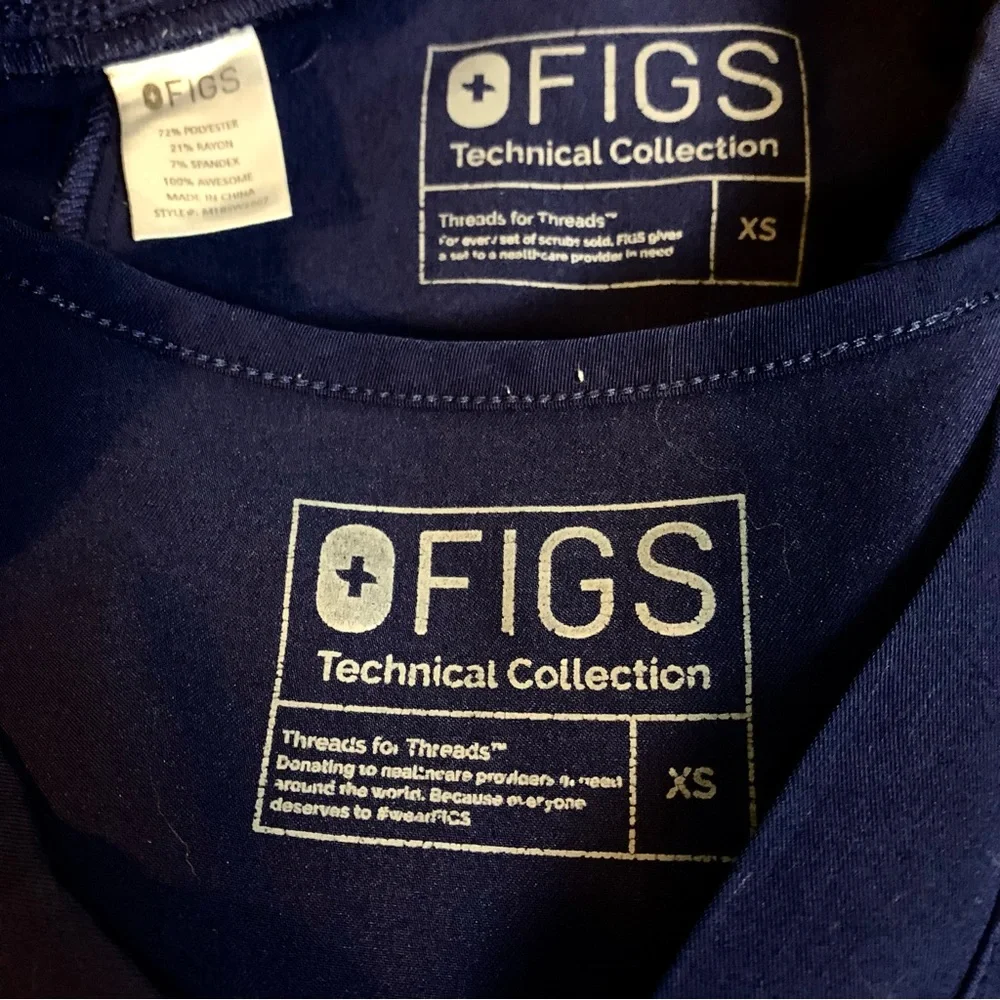 Men's FIGS Navy Blue TECHNICAL COLLECTION Cargo NURSING Multi Pocket SCRUB PANTS